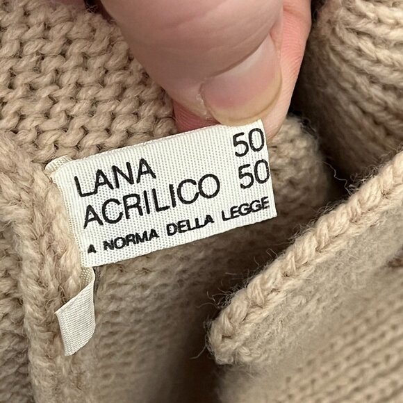 Norma Della Italian Shawl Collar Wool Blend Knit Cardigan Fishermancore Grandpa - Picture 6 of 8